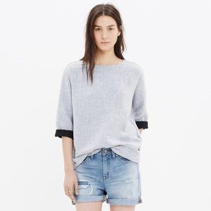 Madewell double faced side pocket linen cotton top